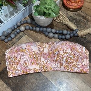 Kona Sol bikini top Pink paisley floral boho NWT